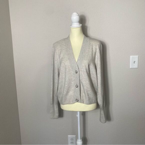 H&M Gray Wool Blend Pearl Button Super Soft Cardigan Sweater Women's Size XL - Picture 16 of 16